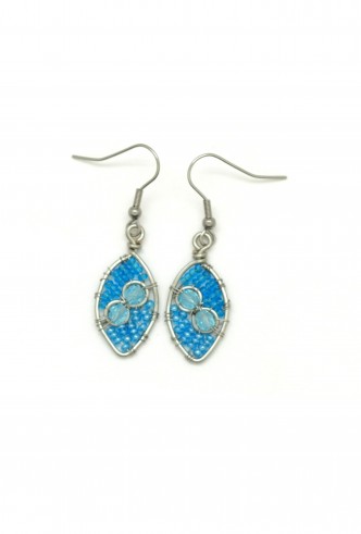 Tiny Beaded Almond Earrings Tiny Beaded Almond Earrings